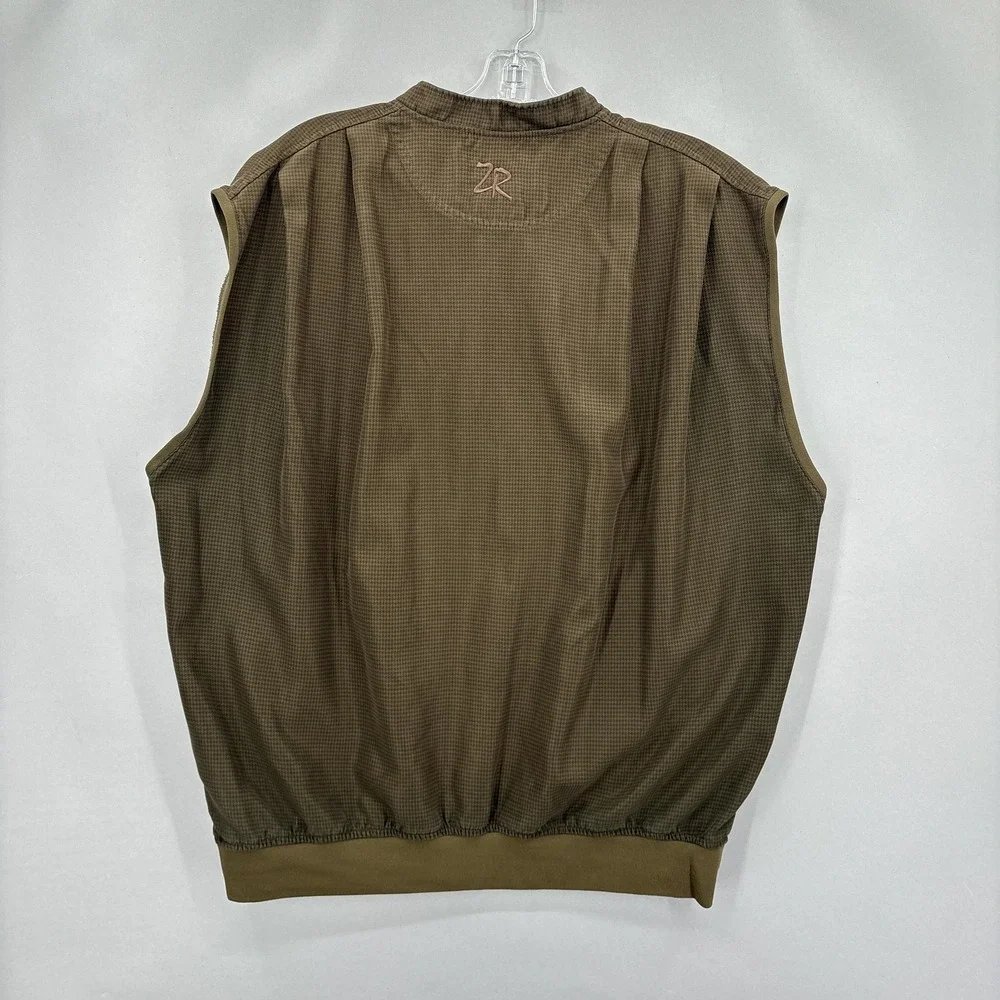 Zero Restriction Vest Mens XL Brown‎ Microsuede Golf Pullover Ryder Cup Valhalla